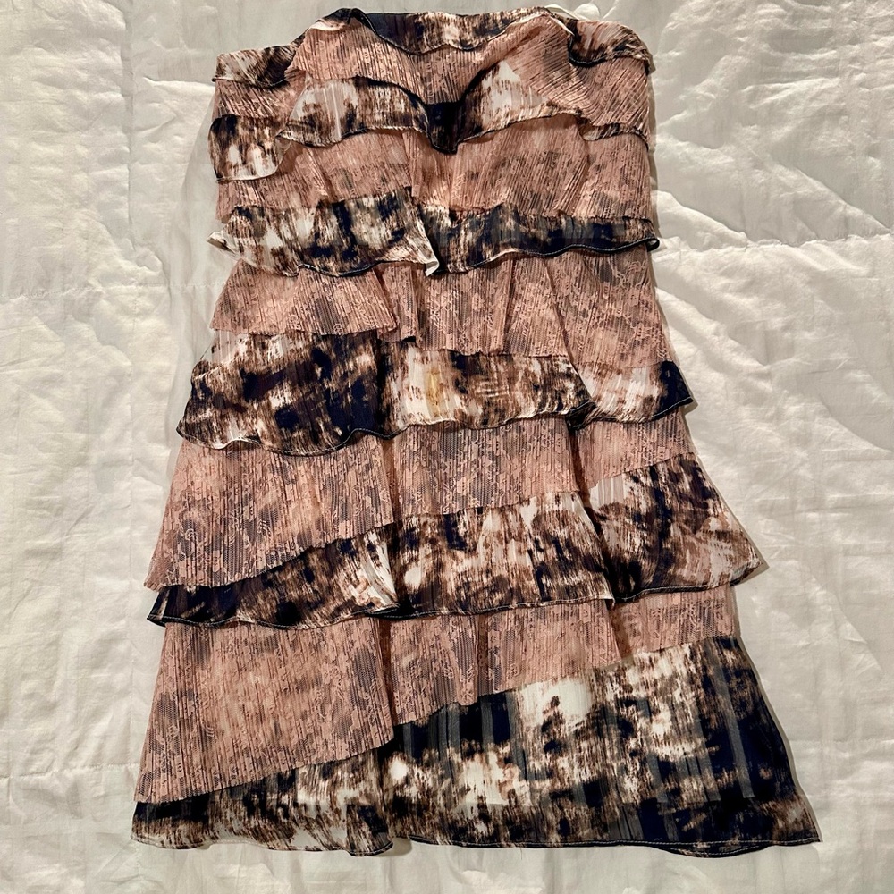 Aidan by Aidan Mattox Tiered Ruffled Strapless Dress